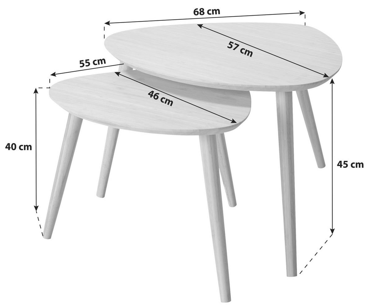 SATZTISCH NOBLE 2161302 - Naturfarben, MODERN, Holz (68/45/57cm) - MID.YOU