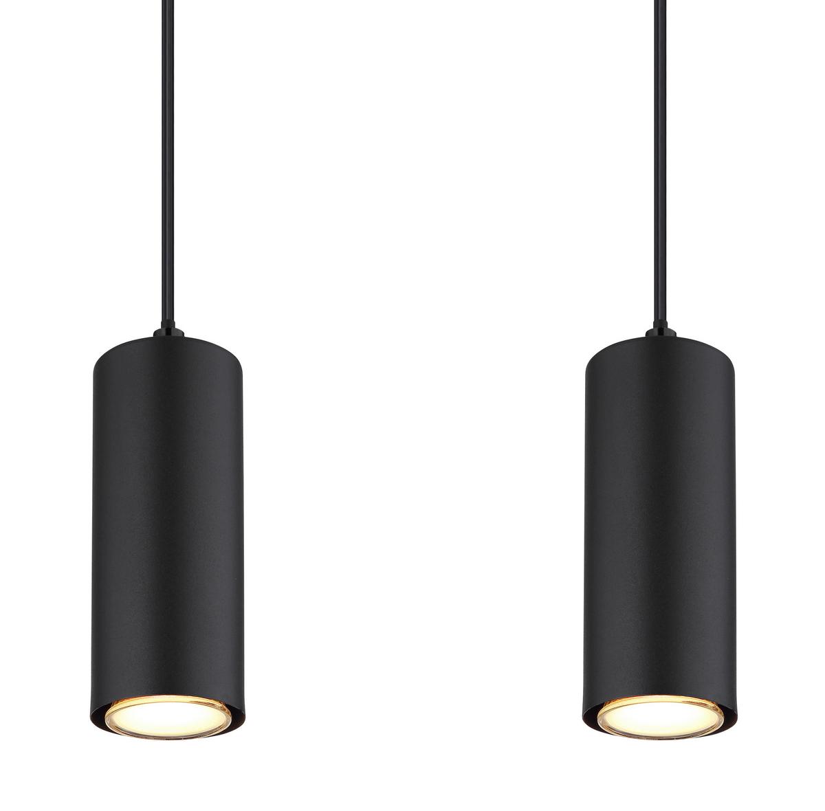 Hängeleuchte Robby max. 35 Watt - Schwarz, Design, Holzwerkstoff/Metall (65/6/120cm) - Globo