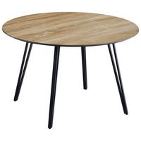 Jedilna Miza Edwin, Barva Hrasta, Ø 120cm - črna/barve hrasta, Trendi, kovina/leseni material (120/75/120cm) - Livetastic