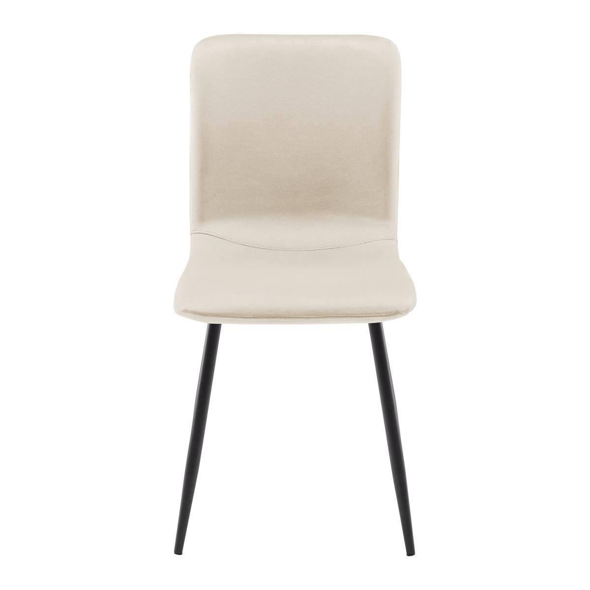 Stol Elif, Bež, Žamet - črna/bež, Moderno, kovina/tekstil (43/86/55cm) - Bessagi Home