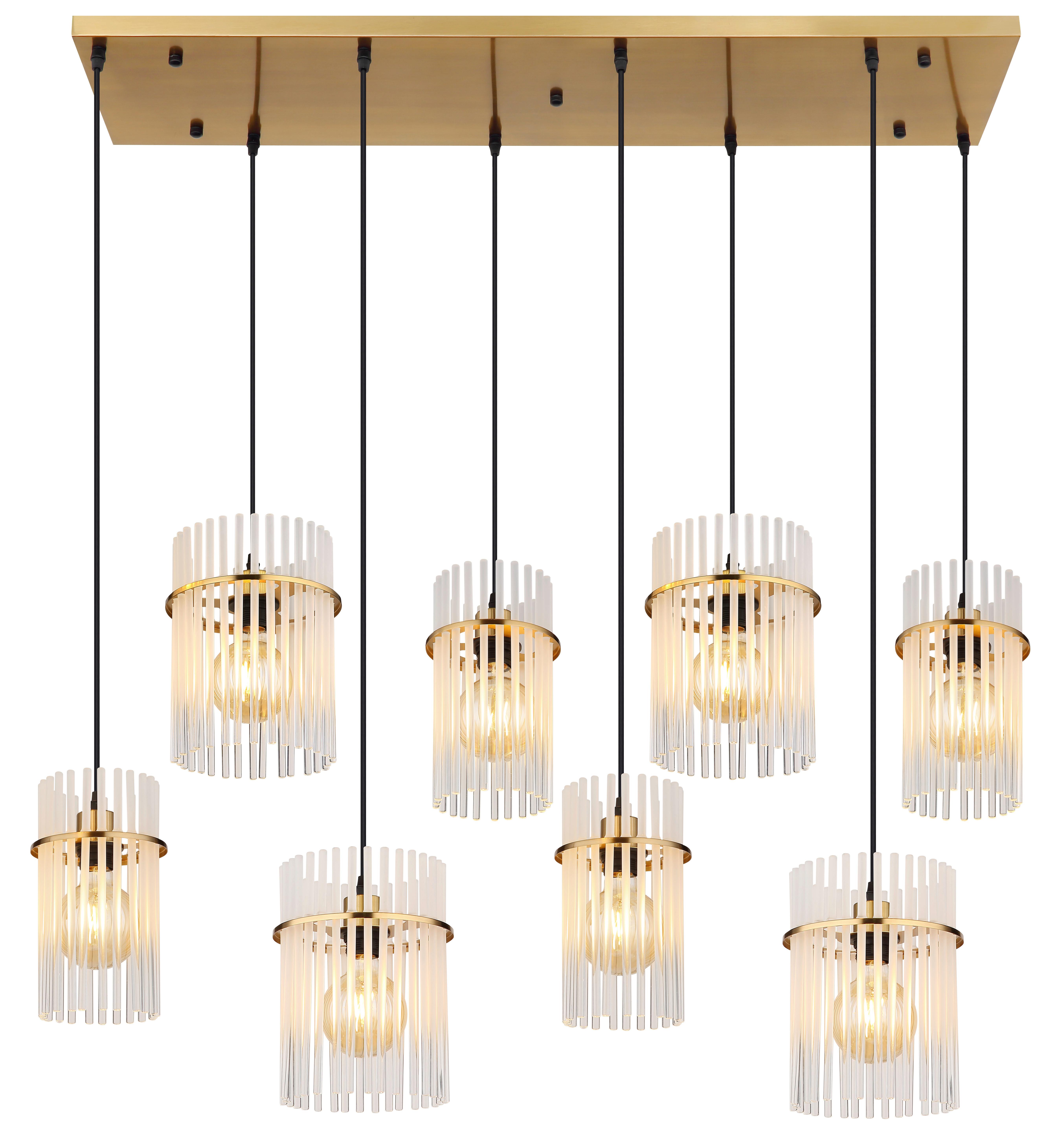 HÄNGELEUCHTE 15698-8HM GORLEY - Klar/Weiss, Trend, Glas/Kunststoff (110/38/125cm) - Globo