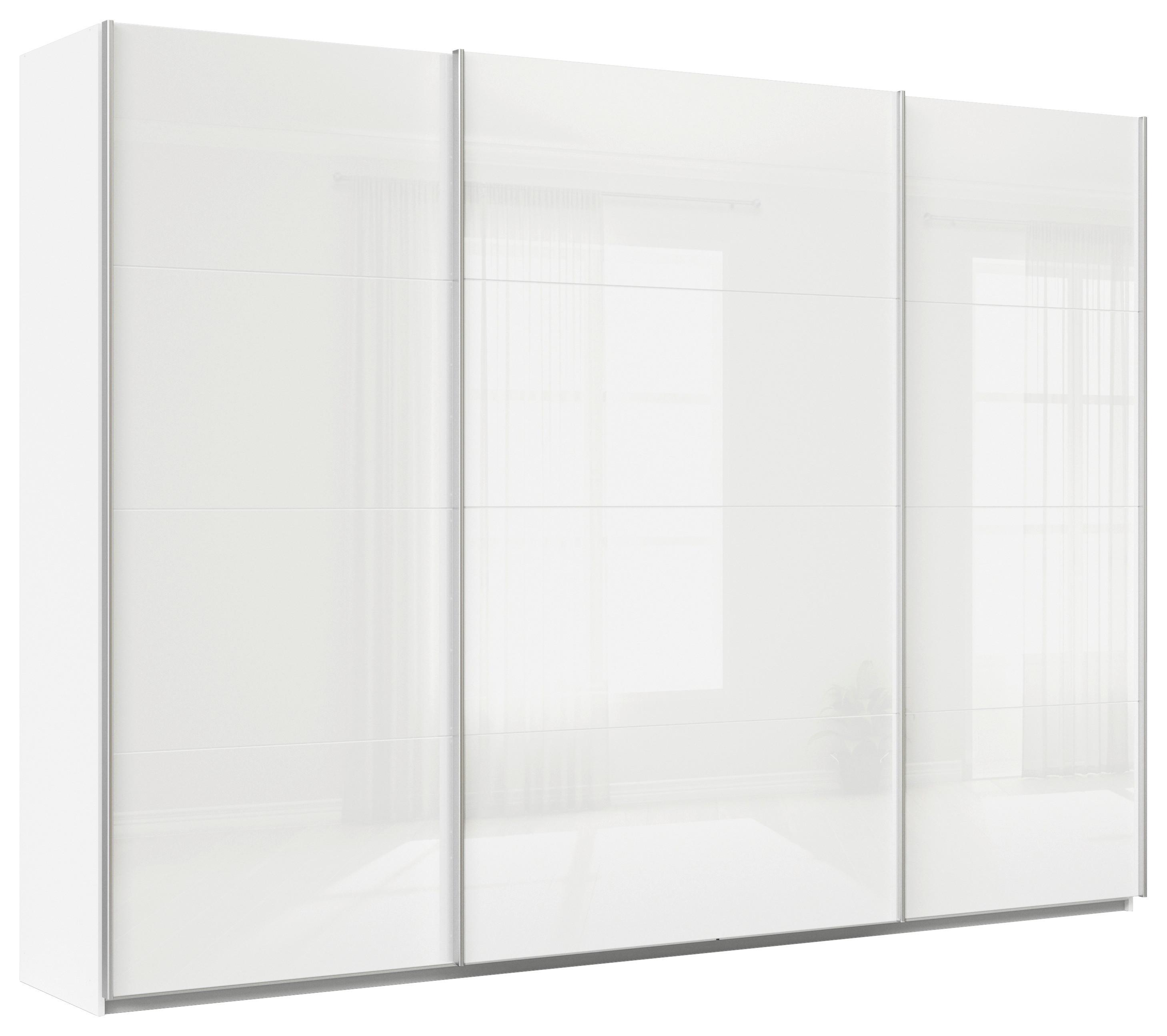 Ormar S Kliznim Vratima Feldkirch - bijela/bijela visoki sjaj, Moderno, staklo/drvni materijal (315/229/62cm) - Modern Living