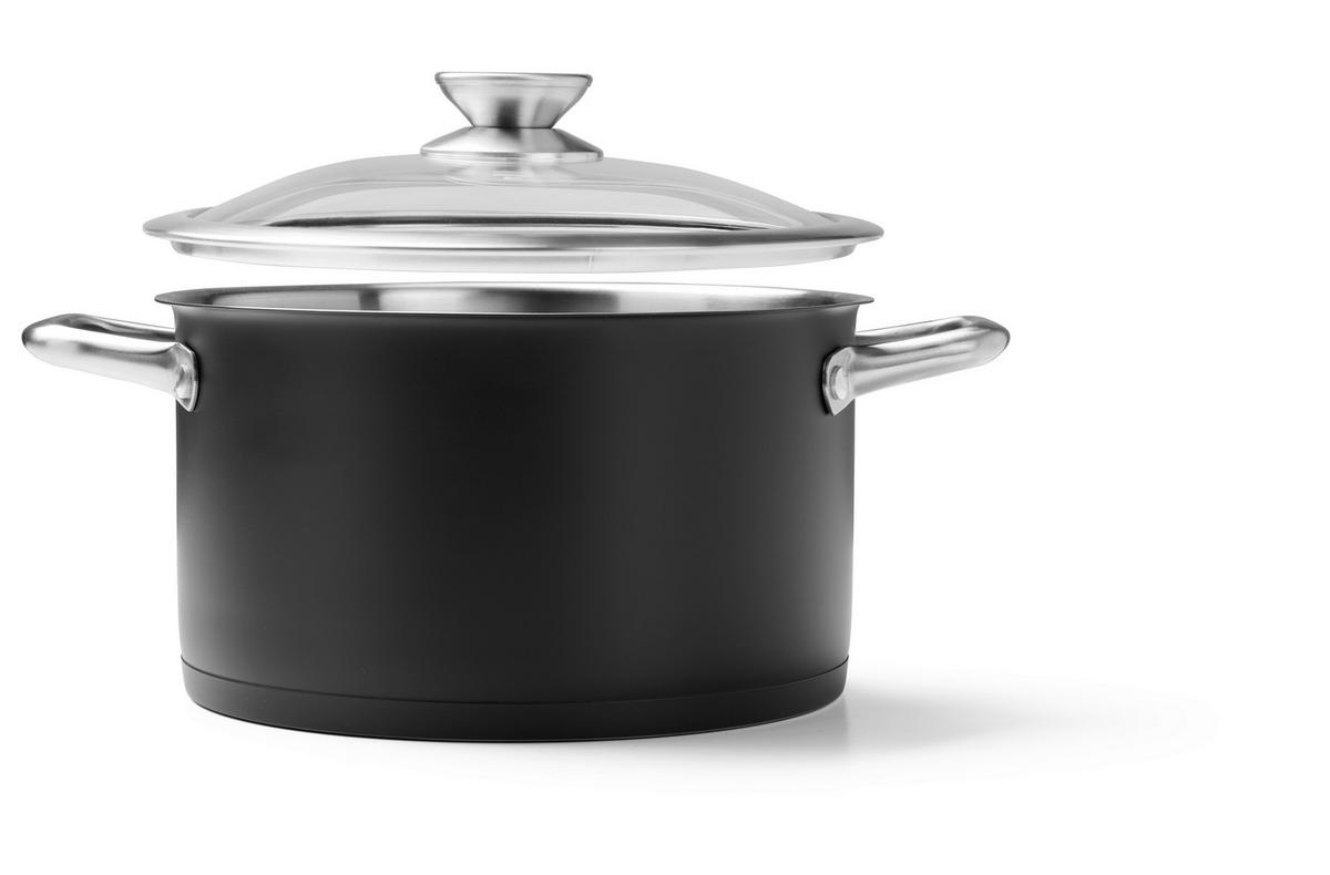 ZESTAW GARNKÓW DAVID - przejrzysty/czarny, Basics, metal/szkło - Homeware Profession.