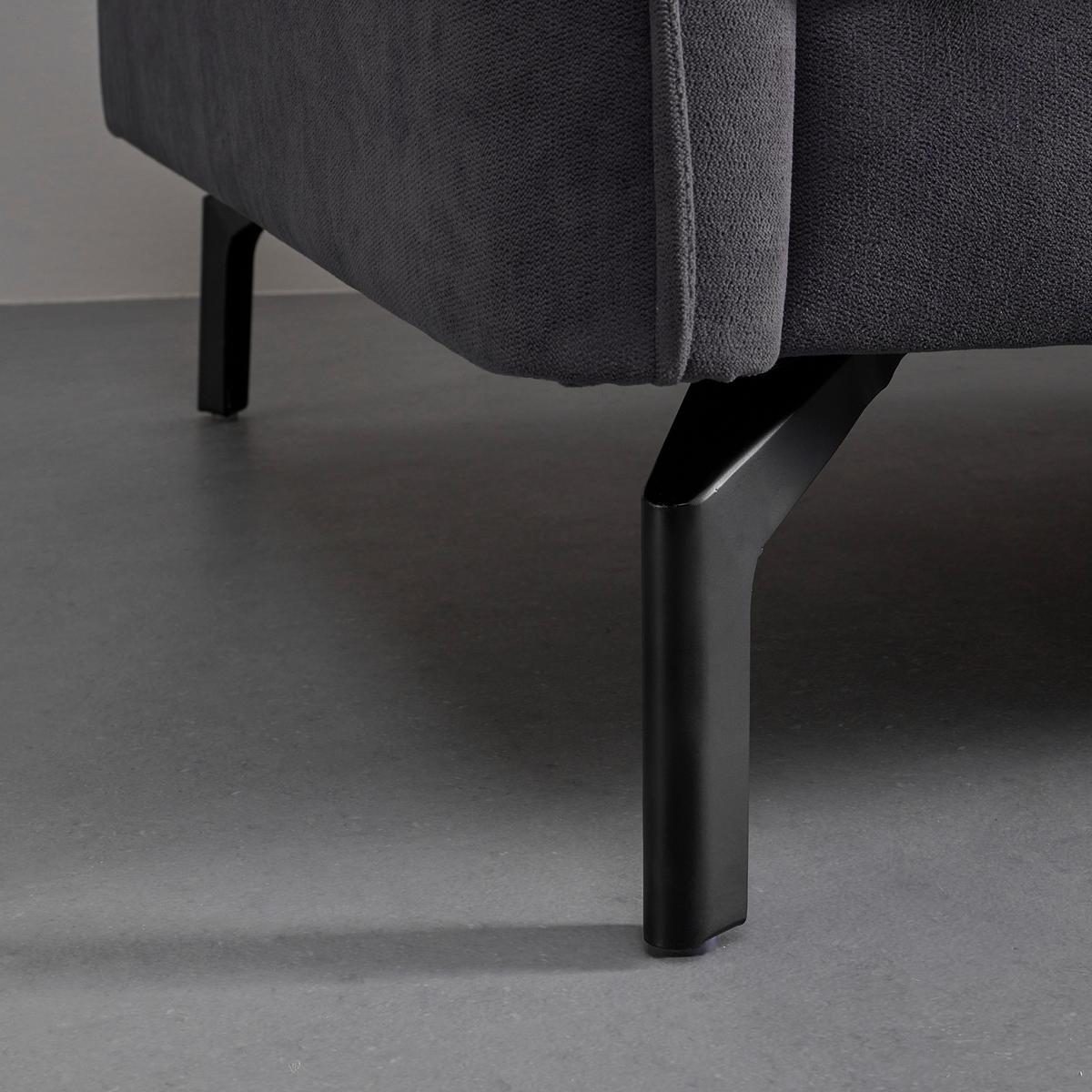 canapé d'angle in Grau Samt - gris/noir, Modern, métal/textile (296/86/170cm) - Bessagi Home