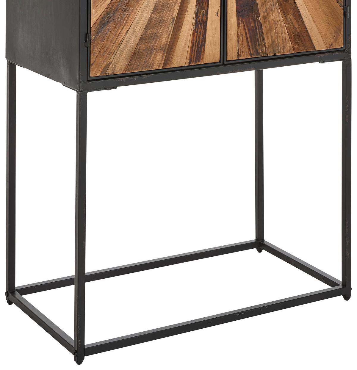 KOMODA WYSOKA ALEX - kolor naturalny/czarny, Lifestyle, metal/drewno (65/141/37cm) - Landscape