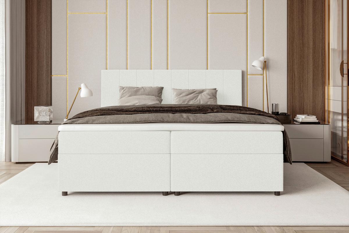Boxbett Odin Creme ca. 160x200cm - Creme/Schwarz, KONVENTIONELL, Kunststoff/Textil (160/200cm) - Based