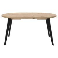 Kihúzható Asztal Toby - fekete/Artisan tölgy, Modern, faalapú anyag/fém (110/74,5/110cm)