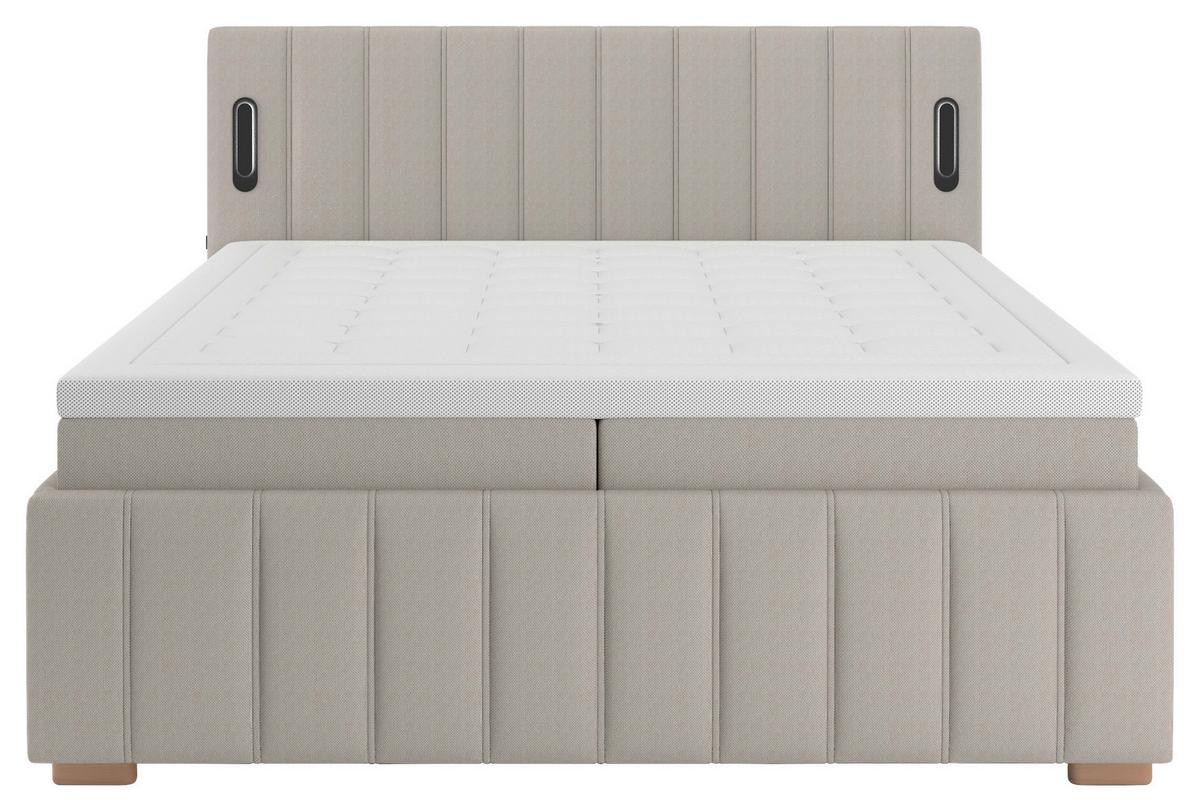 Postelja Z Vzmetnico Pretty - bež, Konvencionalno, kovina/umetna masa (180/200cm) - Premium Living