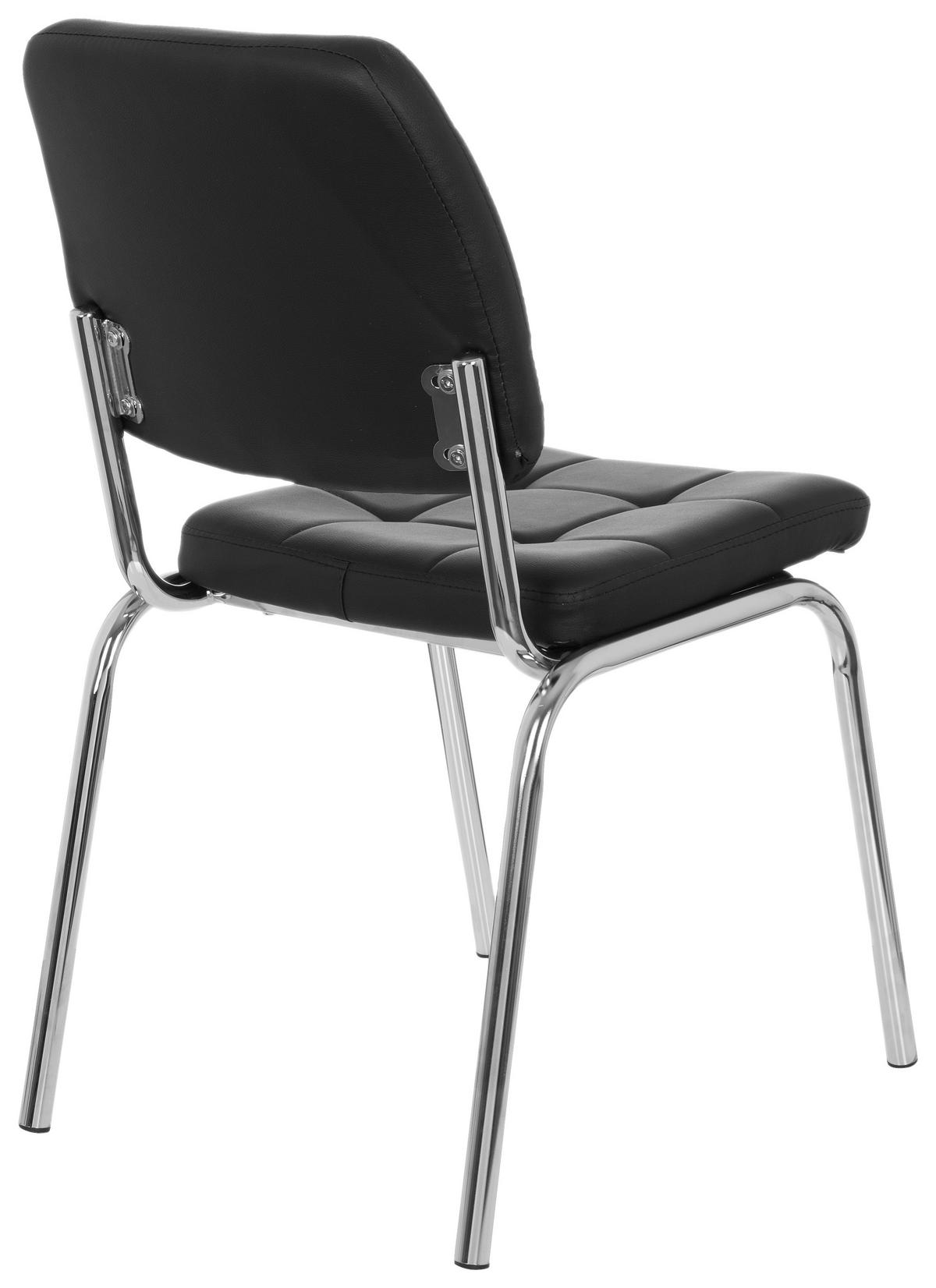 Konferenčni Stol Piceno V, Črna - barve kroma/črna, Moderno, kovina/tekstil (46/87/50cm) - MID.YOU