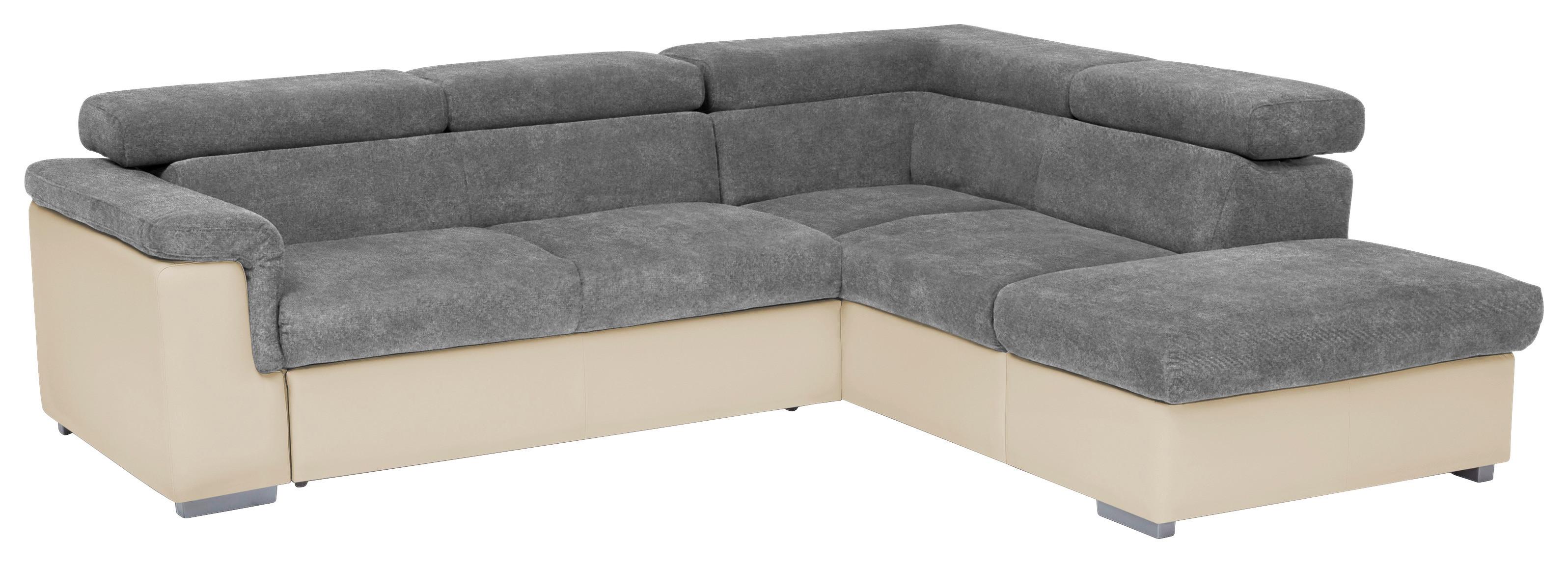 Wohnlandschaft Milla Anthrazit/Braun ca. 252x217 cm - Anthrazit/Braun, Basics, Holz/Textil (252/217cm) - MID.YOU