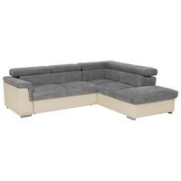 Wohnlandschaft Milla Anthrazit/Braun ca. 252x217 cm - Anthrazit/Braun, Basics, Holz/Textil (252/217cm) - MID.YOU