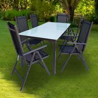 Vrtna Garnitura Gardenson, Antracit, 7-Delno - antracit, Basics, kovina/steklo - Gardenson