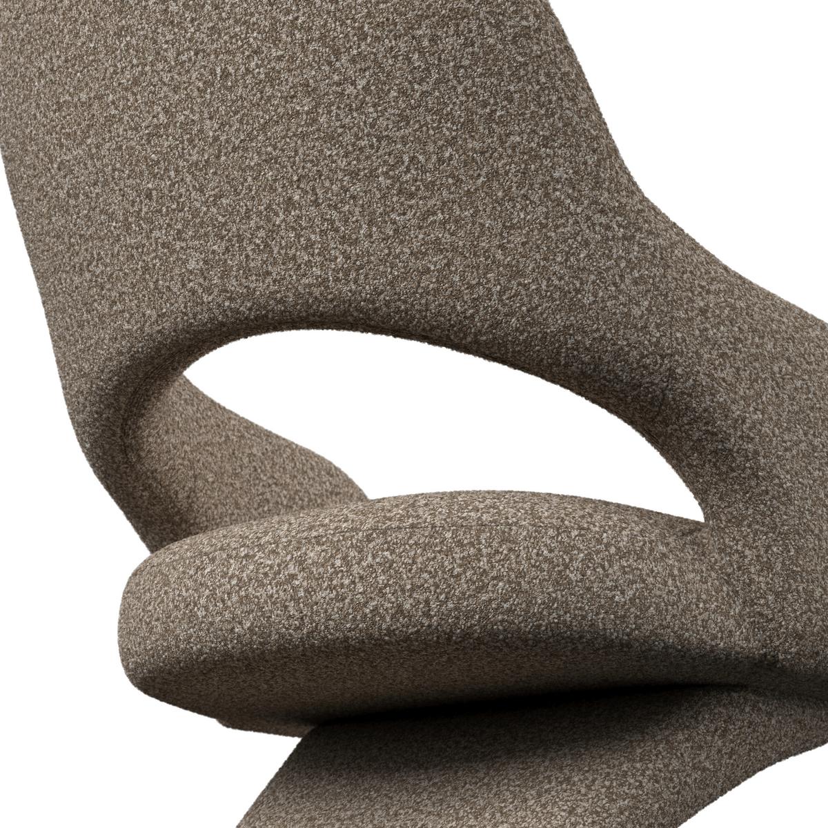 Armlehnstuhl Aria Braun Bouclé Gepolstert - Schwarz/Braun, MODERN, Holz/Textil (54/82cm) - Bessagi Home