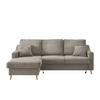 Ecksofa Valentina Graubraun Cord - Graubraun/Naturfarben, Design, Holz/Textil (150/228cm) - P & B