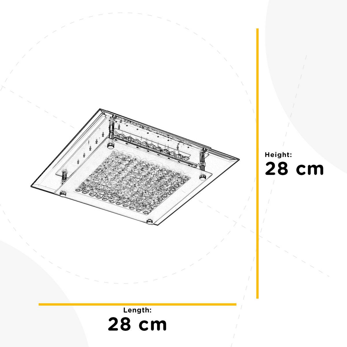 Led Mennyezeti Lámpa 1015/plp Plafoniera Antilia - krómszínű/átlátszó, Design, üveg/fém (28/28/7cm)