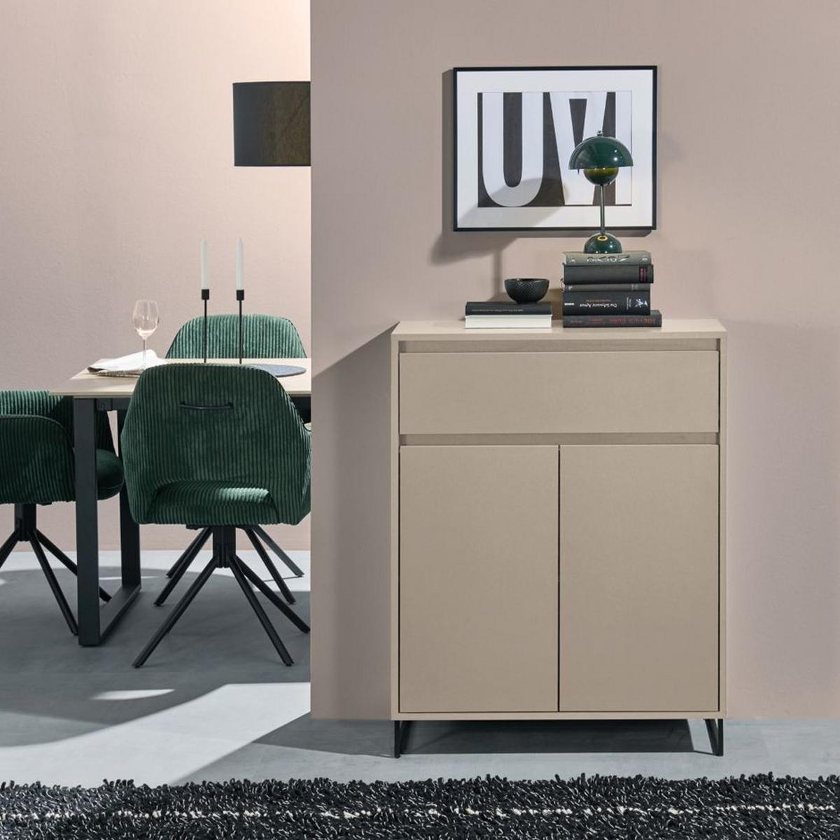 Comodă COLOGNE - cașmir, Design, material pe bază de lemn (80/103/38cm) - Modern Living