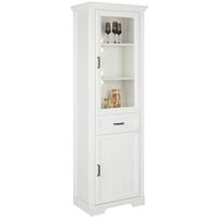Vitrine in Weiss - Pinienfarben, Romantik / Landhaus, Holzwerkstoff/Metall (66/204/42cm) - Zandiara