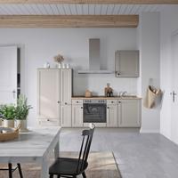 Küchenblock Cascada Low m. Geräten Grau - Eiche dunkel/Schwarz, MODERN, Holzwerkstoff/Metall (270cm) - Nobilia