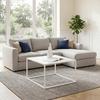 SOFFBORD KUBO -TOP- -BASED- - vit, Modern, metall/trämaterial (60/60/38cm) - Based
