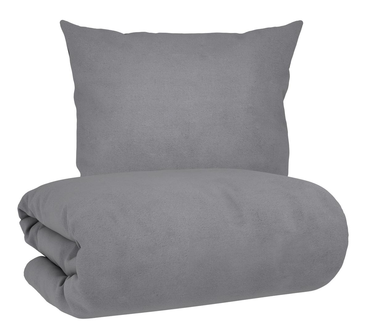 Wendebettwäsche Cashmere Wende Anthrazit/Schwarz ca.135x200cm - Anthrazit/Silberfarben, Textil (135/200cm) - Mömax