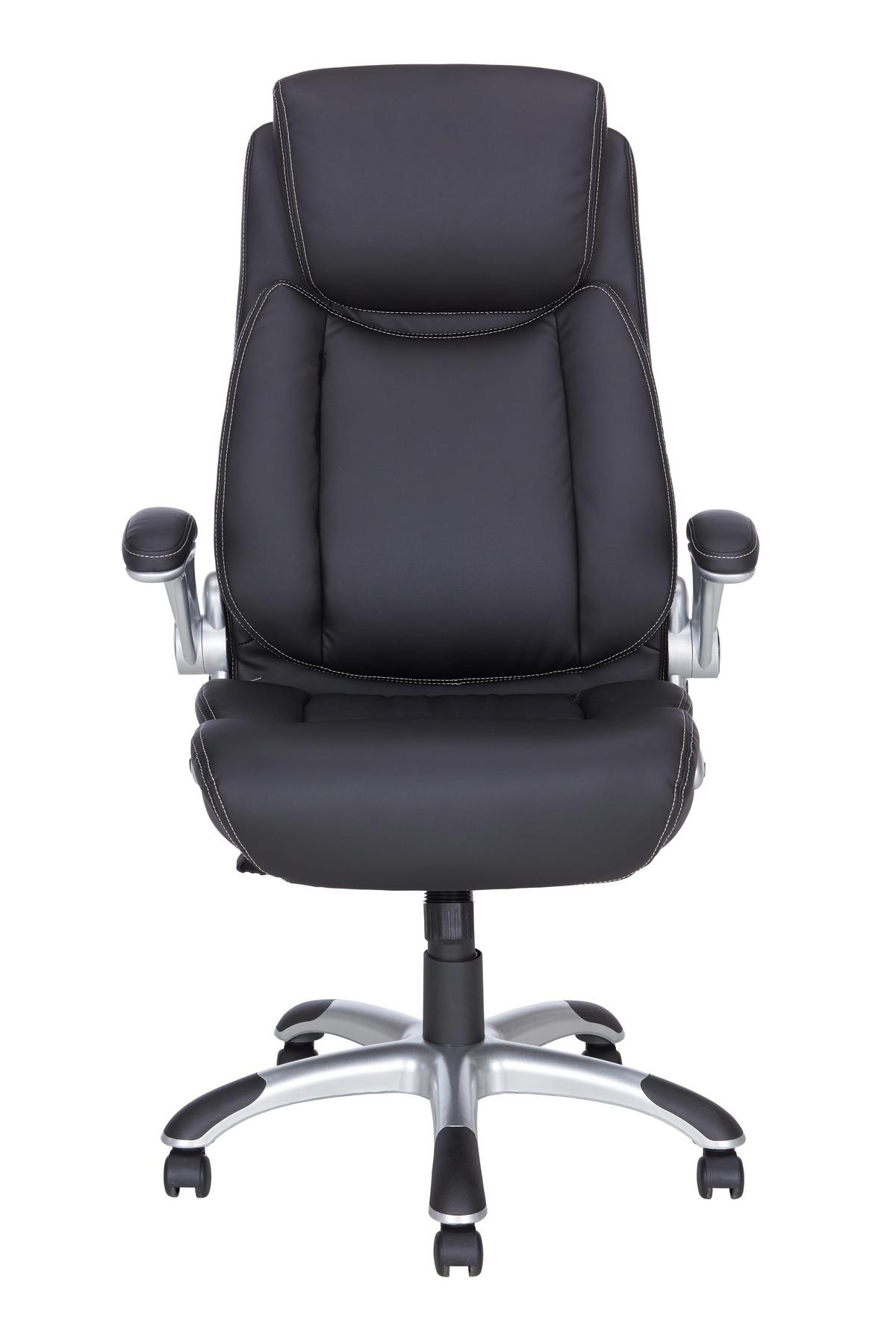 Chefsessel im Lederlook - Chromfarben/Silberfarben, MODERN, Kunststoff/Textil (70/115-123/78cm) - Mömax