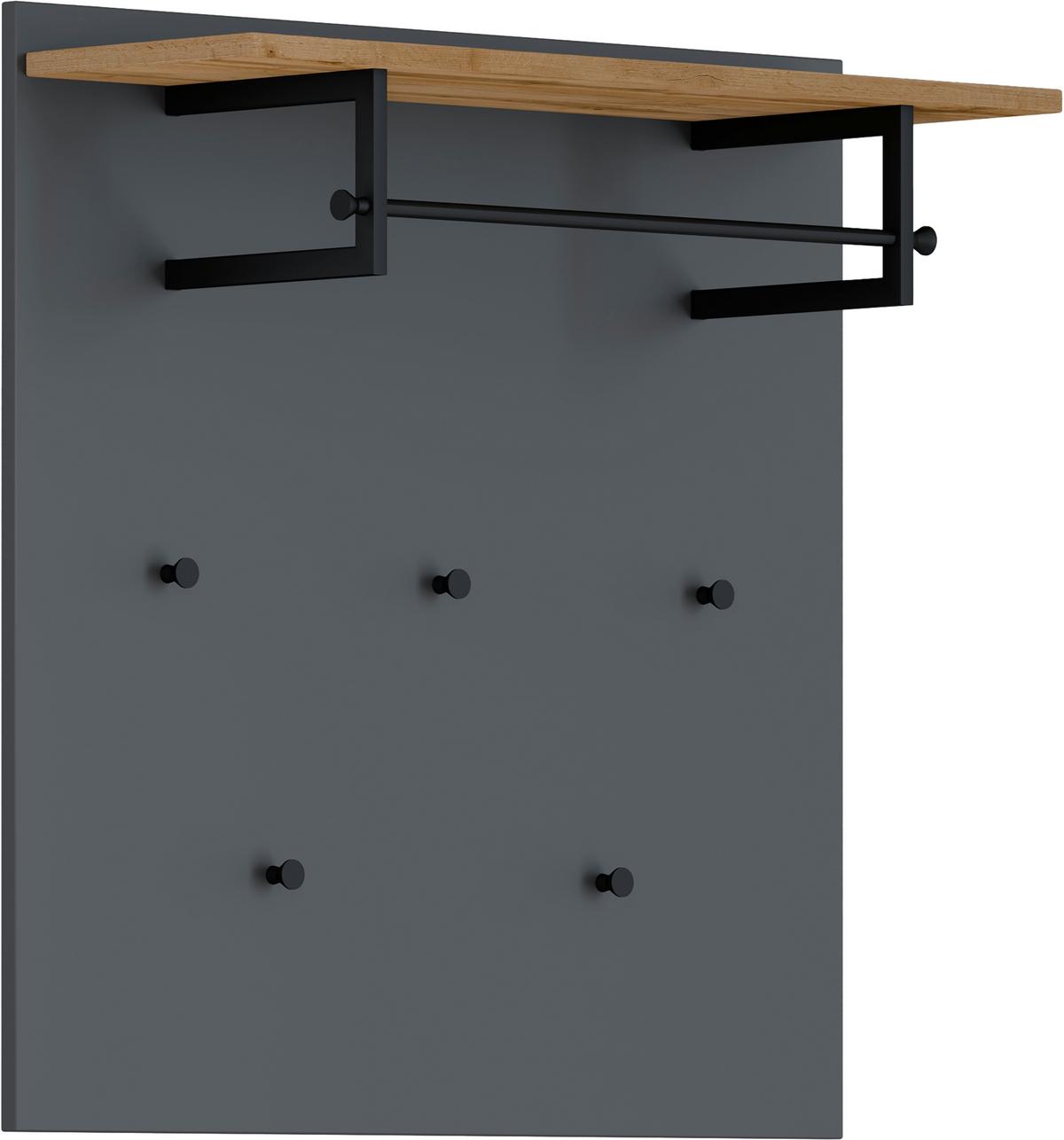 PANEL DO PRZEDPOKOJU MOON - kolor dębowy/antracytowy, Design, materiał drewnopochodny/metal (88/88/29cm) - Dieter Knoll