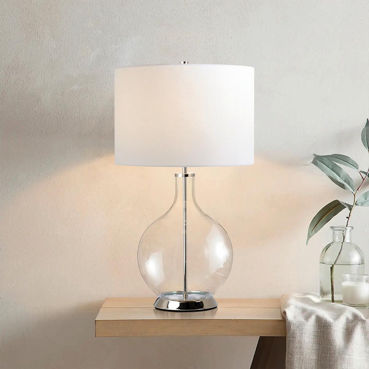 Stolna Svjetiljka Orb-Clear-Pn Bijela - boje nikla, Konvencionalno, staklo/metal (36/67cm)