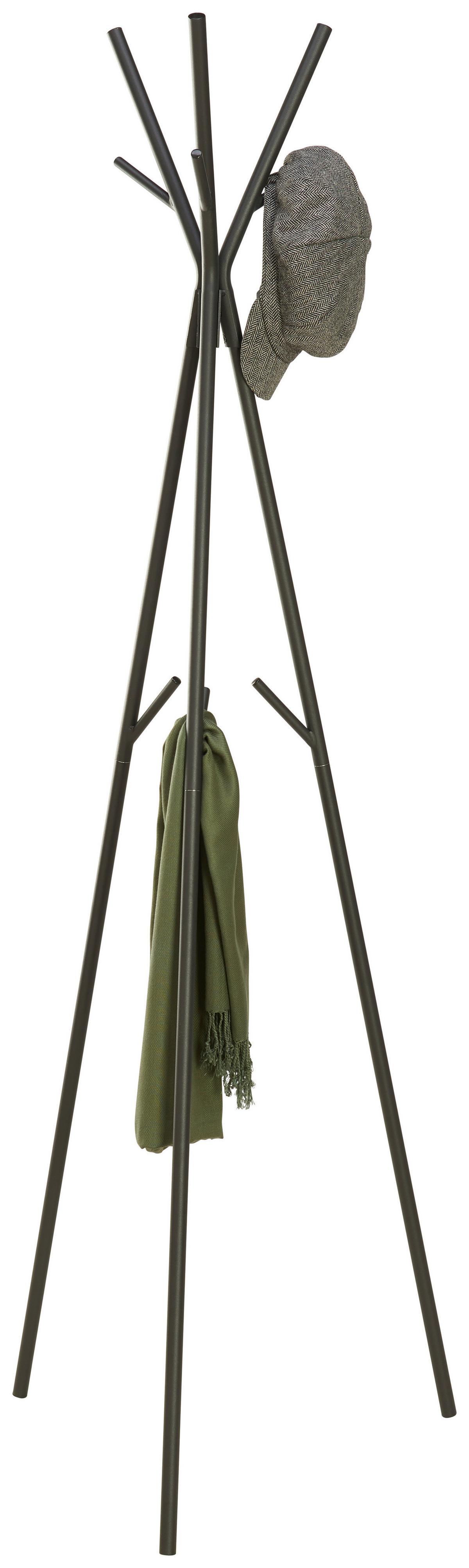 STOJAK NA UBRANIA TRIO - czarny, Design, metal (50/171/50cm) - Carryhome