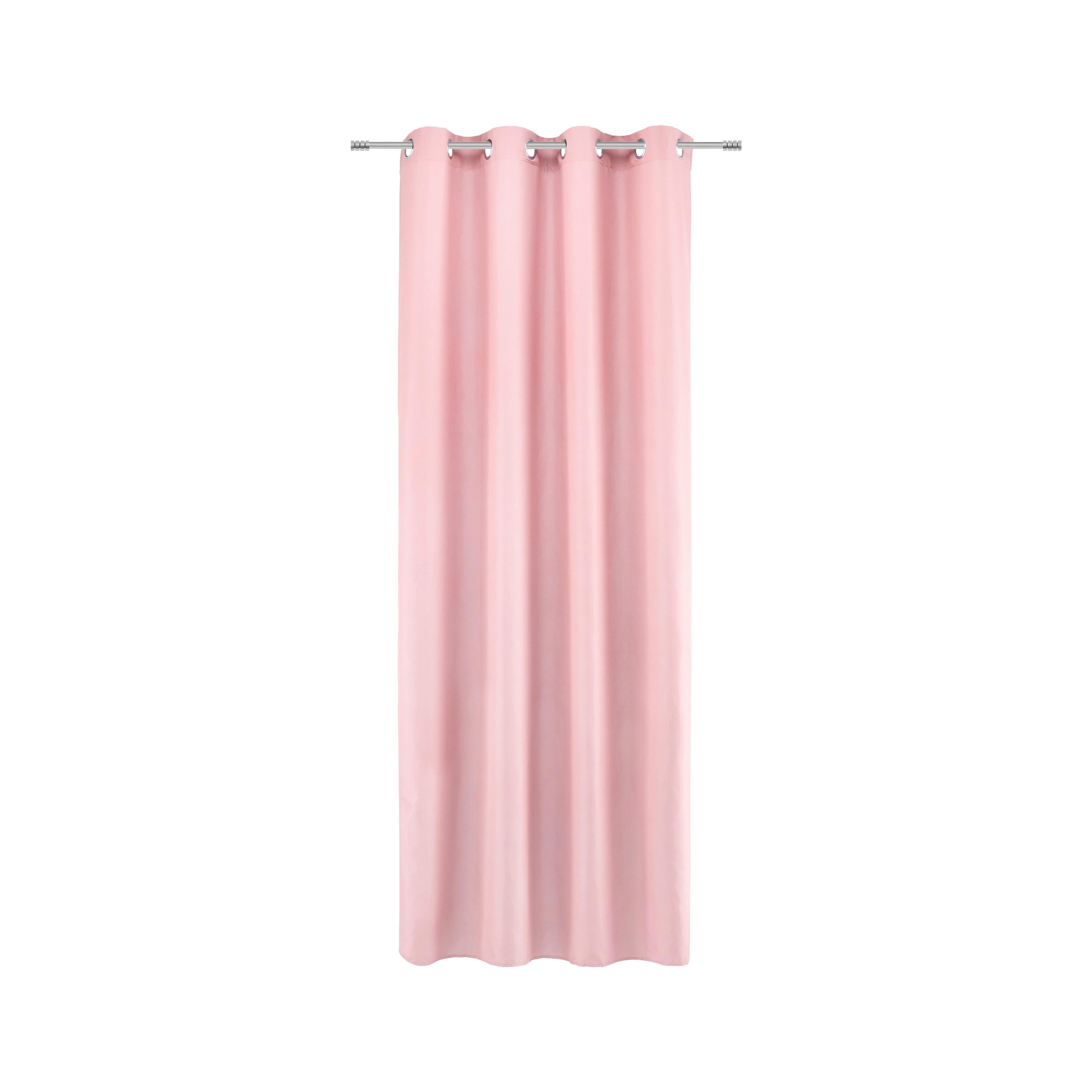 Ösenvorhang Abby in Rosa ca. 140x235cm - Rosa, KONVENTIONELL, Textil (140/235cm) - Modern Living