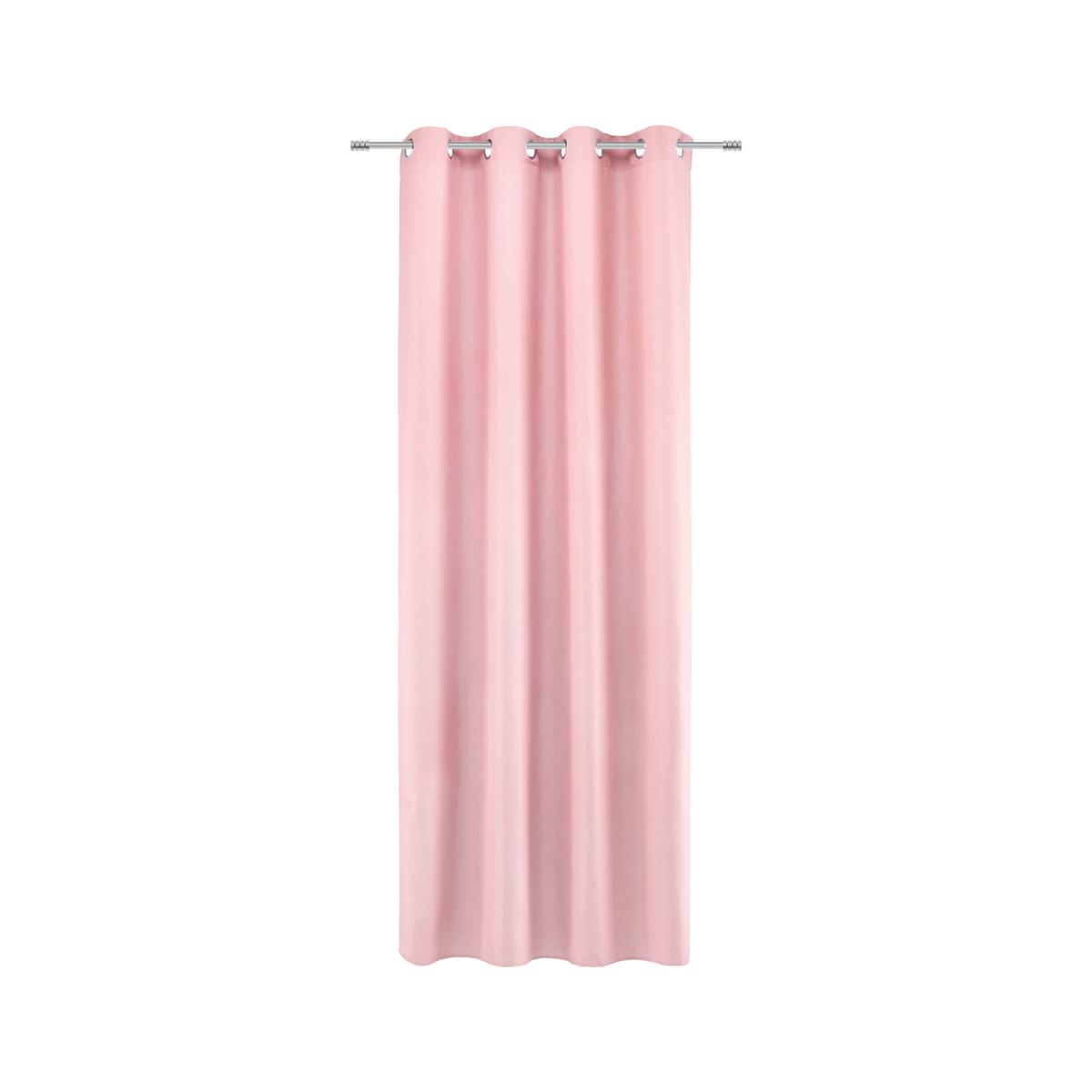 Zavesa Z Obročki Abby -Jub- - roza, Konvencionalno, tekstil (140/235cm) - Modern Living