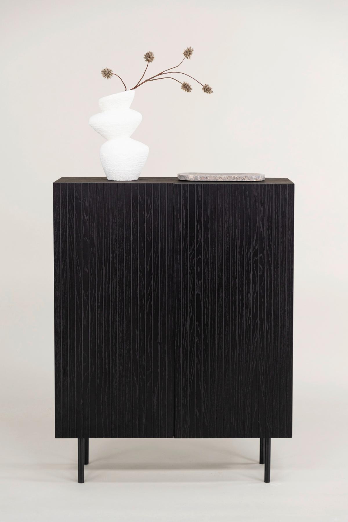 HIGHBOARD BJÖRKÖN - Schwarz, Design, Holzwerkstoff/Metall (80/103/30cm) - Livetastic