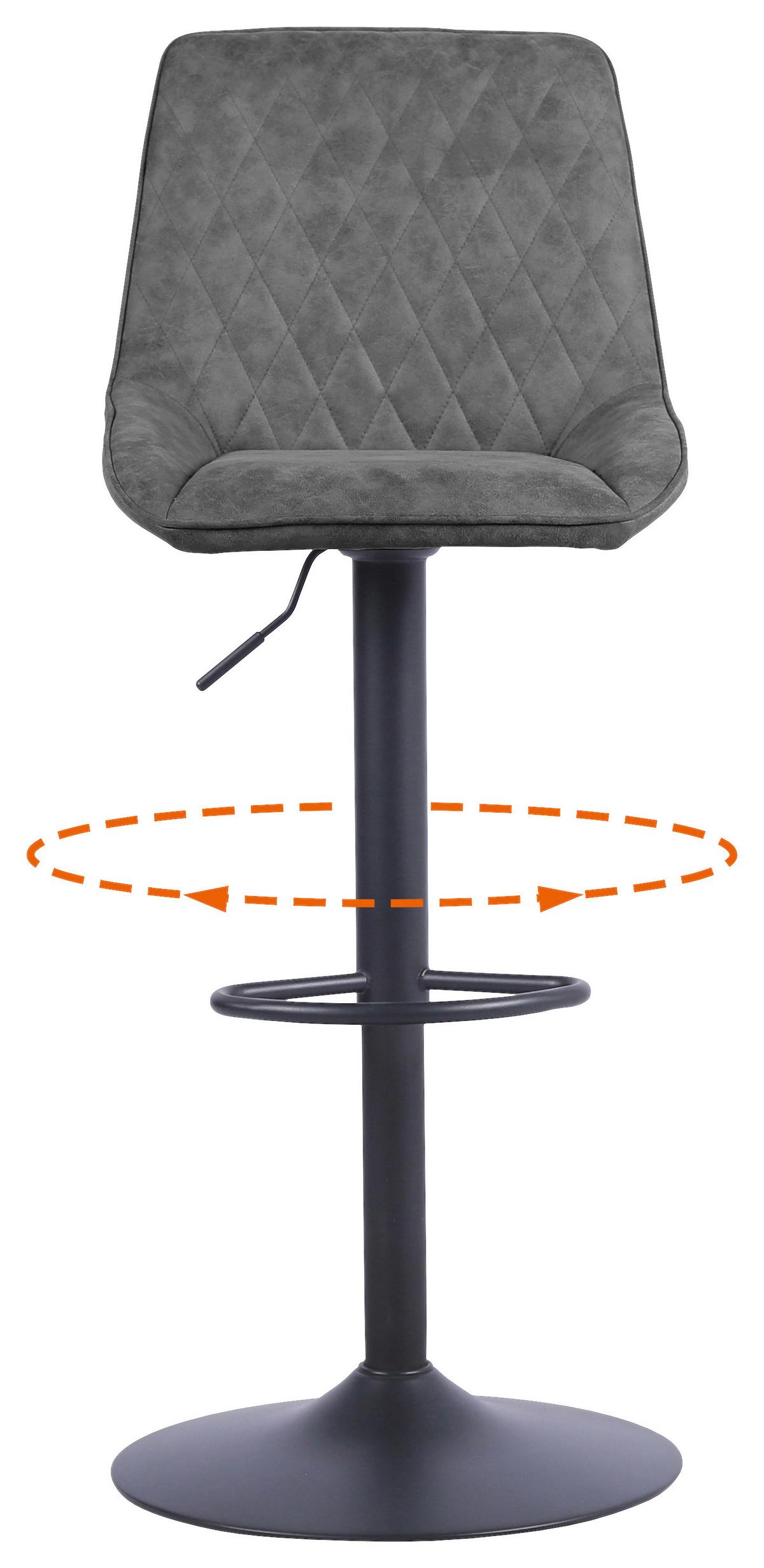 Taburet de bar BETA - gri închis/negru, Basics, lemn/metal (45/96-116/54cm) - Mömax