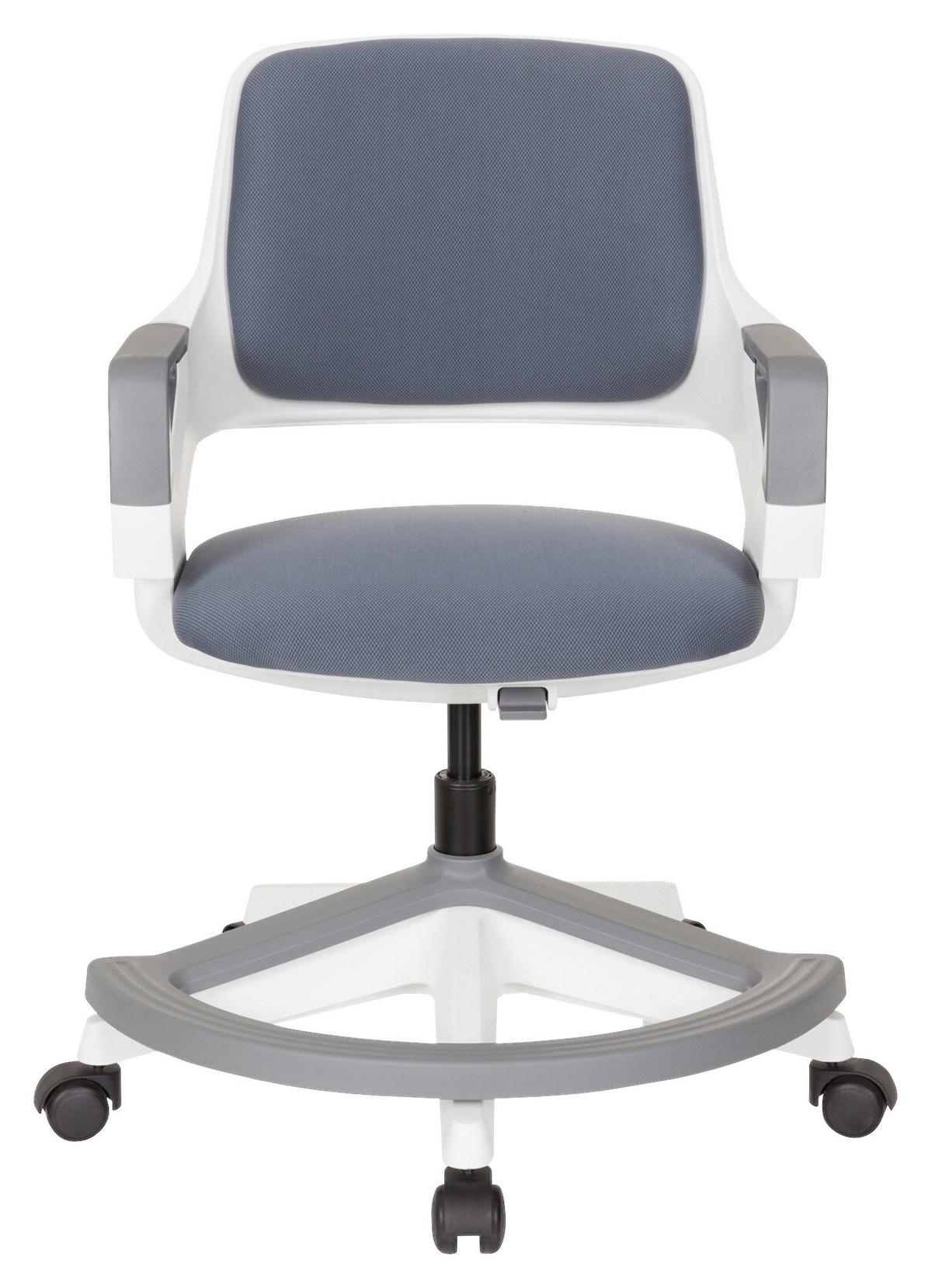 Jugenddrehstuhl Kid Flex ca. 53x80-93x60 cm Grau - Weiß/Grau, Basics, Kunststoff (53/80-93/60cm) - MID.YOU