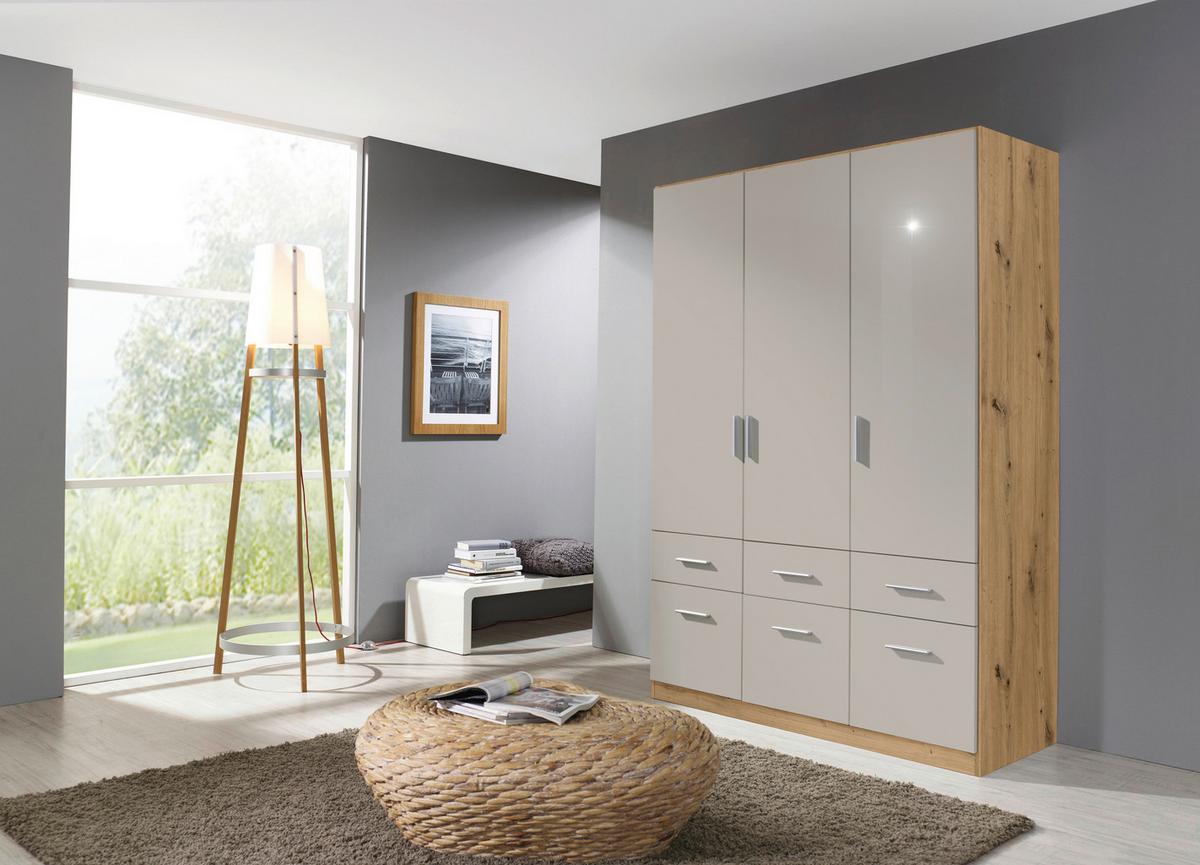 DULAP USI ROTATIVE BERLIN - gri deschis/stejar Artisan, Modern, material pe bază de lemn (136/210/54cm) - Modern Living
