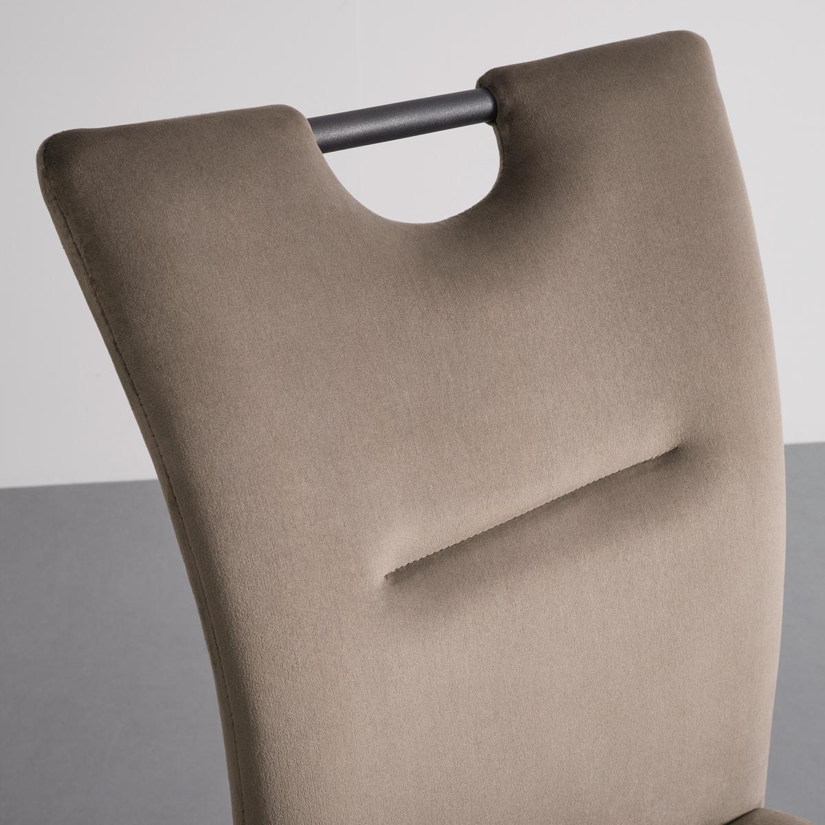 KRZESŁO NA PŁOZIE DUNJA - czarny/brązowy, Modern, metal/drewno (44/86/58cm) - Bessagi Home