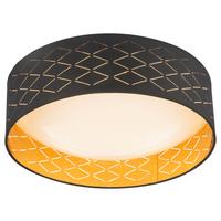 Stropna Led-svetilka 15229d7 - zlate barve/črna, Konvencionalno, kovina/tekstil (40/12cm) - Globo