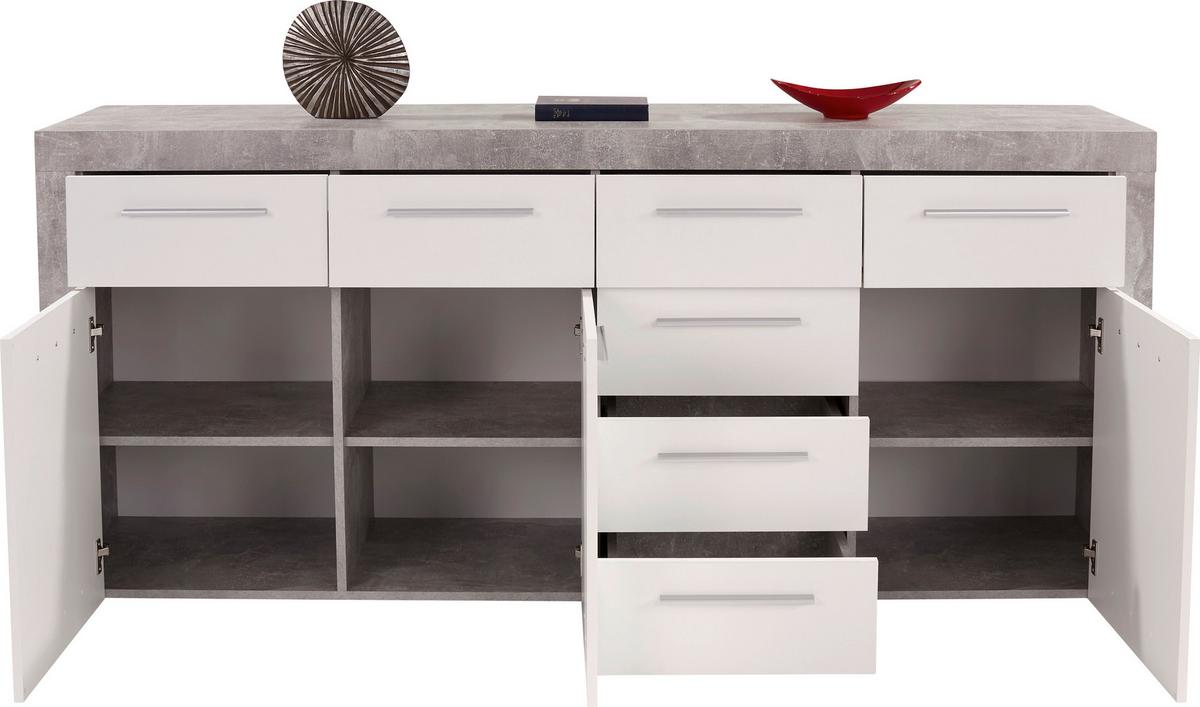 Comodă FOCUS FCK03 - alb/gri, Modern, material pe bază de lemn (194/86/45cm) - Modern Living