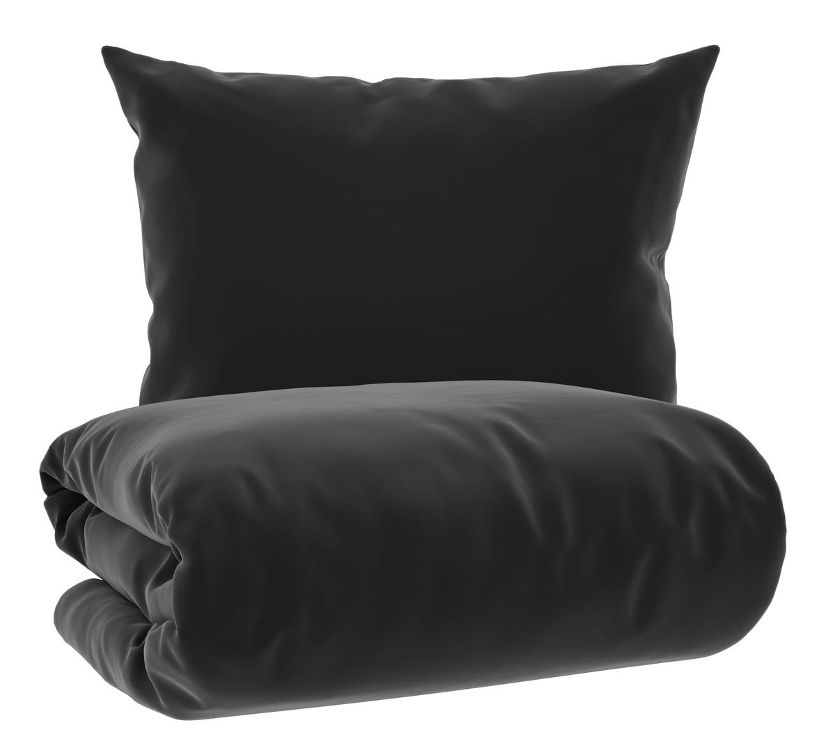 Ágyneműhuzat-garnitúra Pamutszatén Xenia Uni - fekete, Modern, textil (140/200cm) - Premium Living