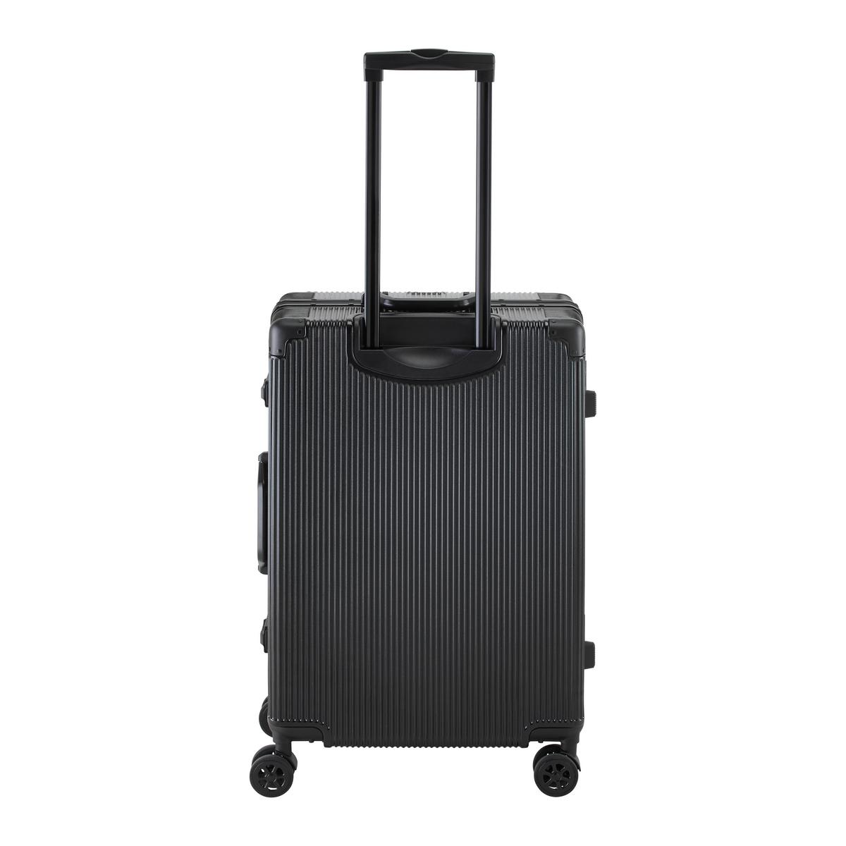 Reisekoffer Miami M Schwarz - Schwarz, MODERN, Kunststoff/Textil (44/27/68cm) - Mömax