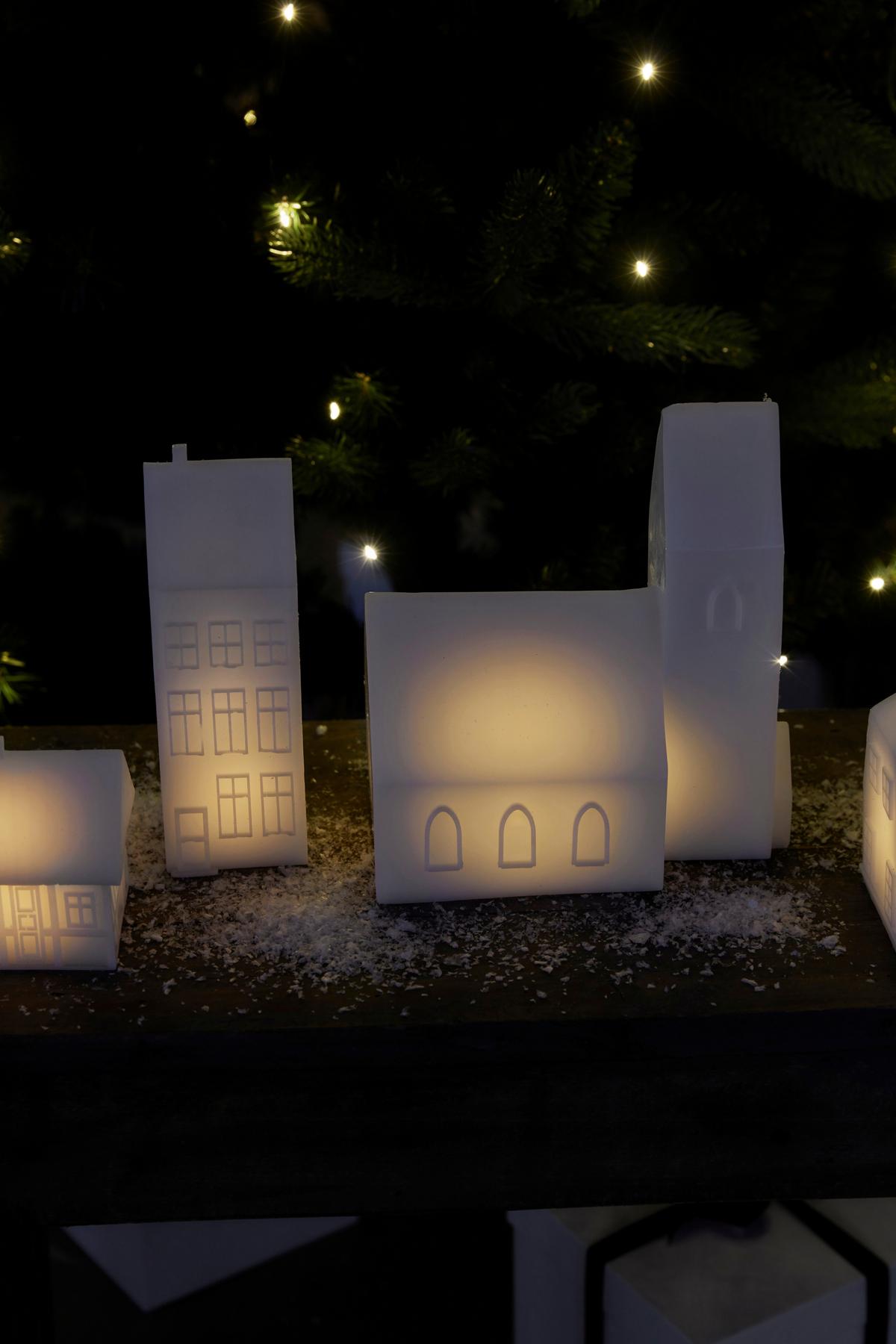 ŚWIECA LED 13351 VILLA KOPENHAGEN - biały, Basics, materiały naturalne (11,5/12/7,5cm)