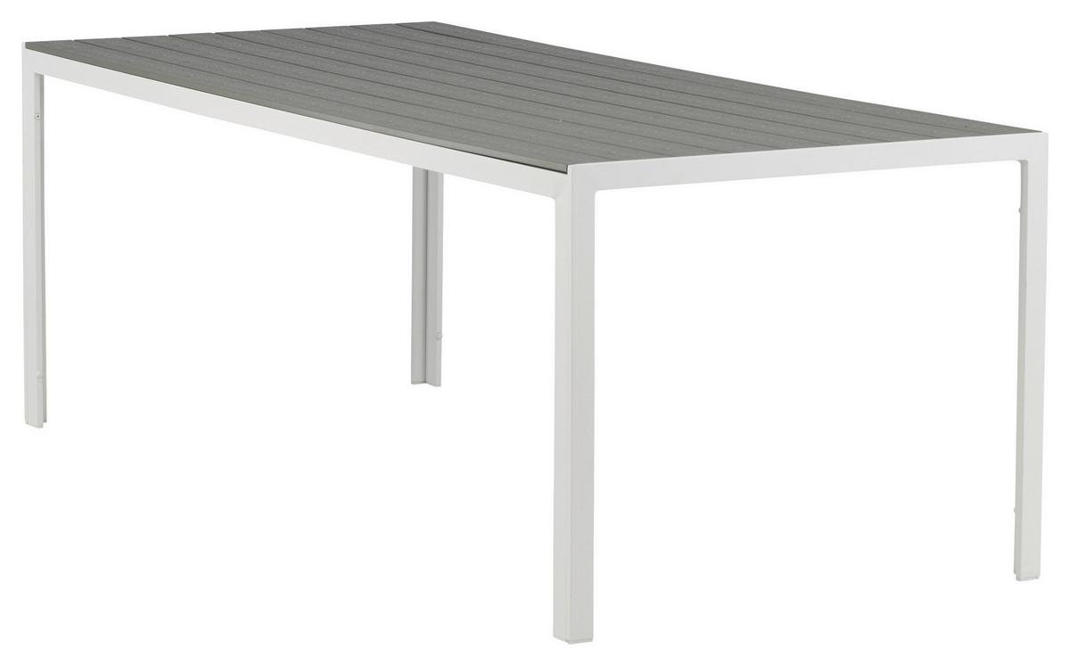 Gartentisch Break ca. 205x90x75 cm Grau/Weiß - Weiß/Grau, KONVENTIONELL, Metall (205/90/75cm) - Gardenson