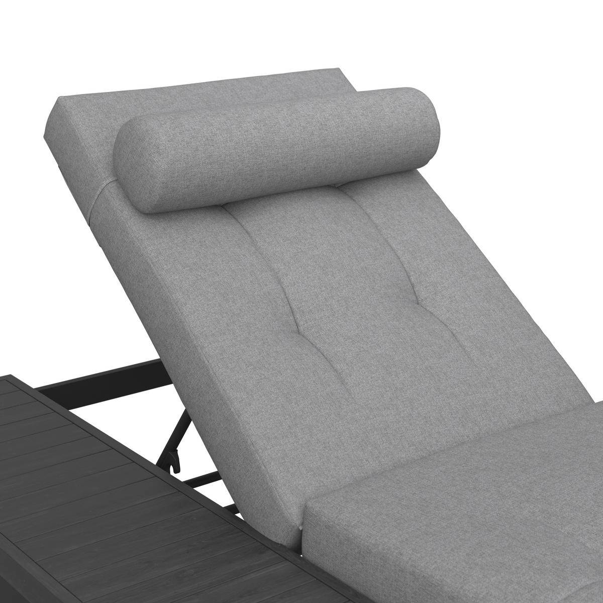 Gartenliege Avolina Hellgrau Metall/Outdoorstoff - Hellgrau, MODERN, Kunststoff/Textil (199/86/40cm) - Bessagi Garden