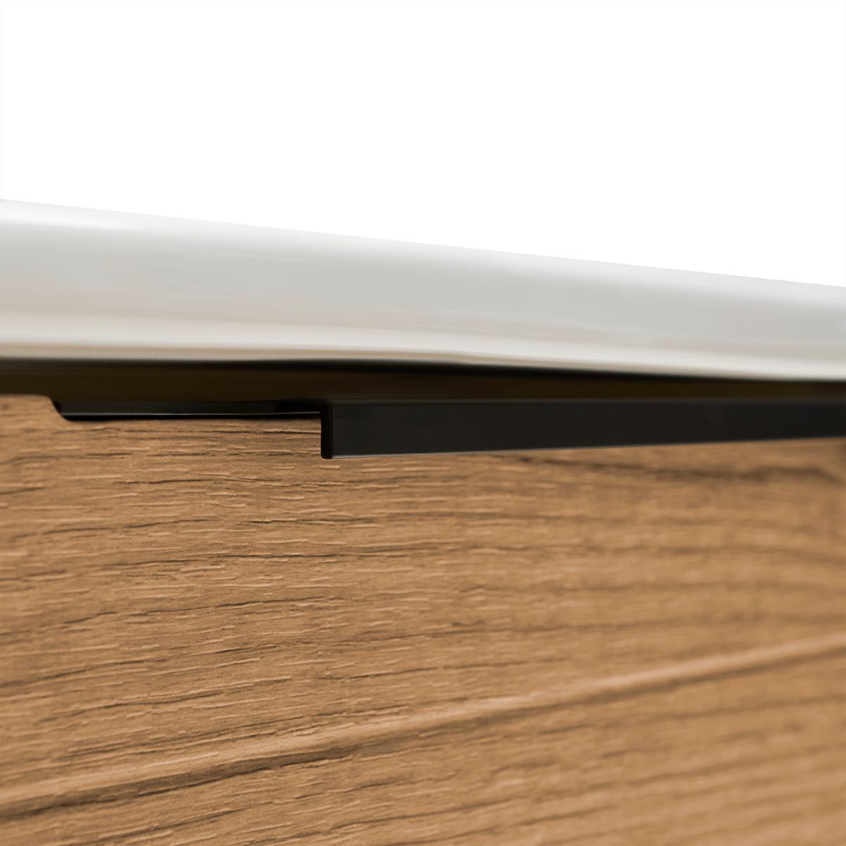 Waschtischkombi Aris Eichefarben - Eichefarben/Schwarz, MODERN, Keramik/Holzwerkstoff (80/60/45cm) - Mömax