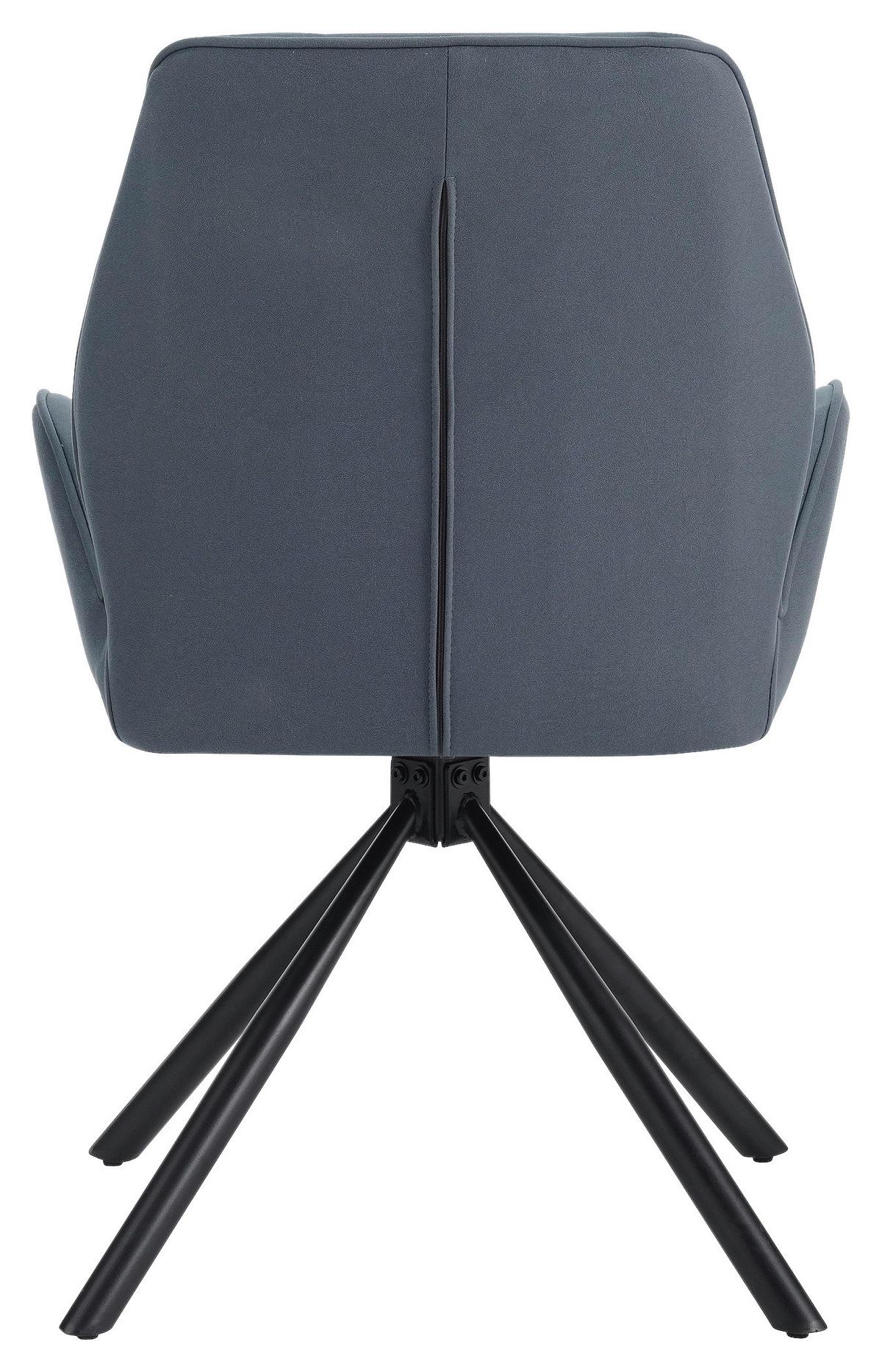 KRZESŁO Z PODŁOKIETNIKAMI PISA - niebieski/czarny, Modern, metal/tkanina (60/91/62cm) - MID.YOU