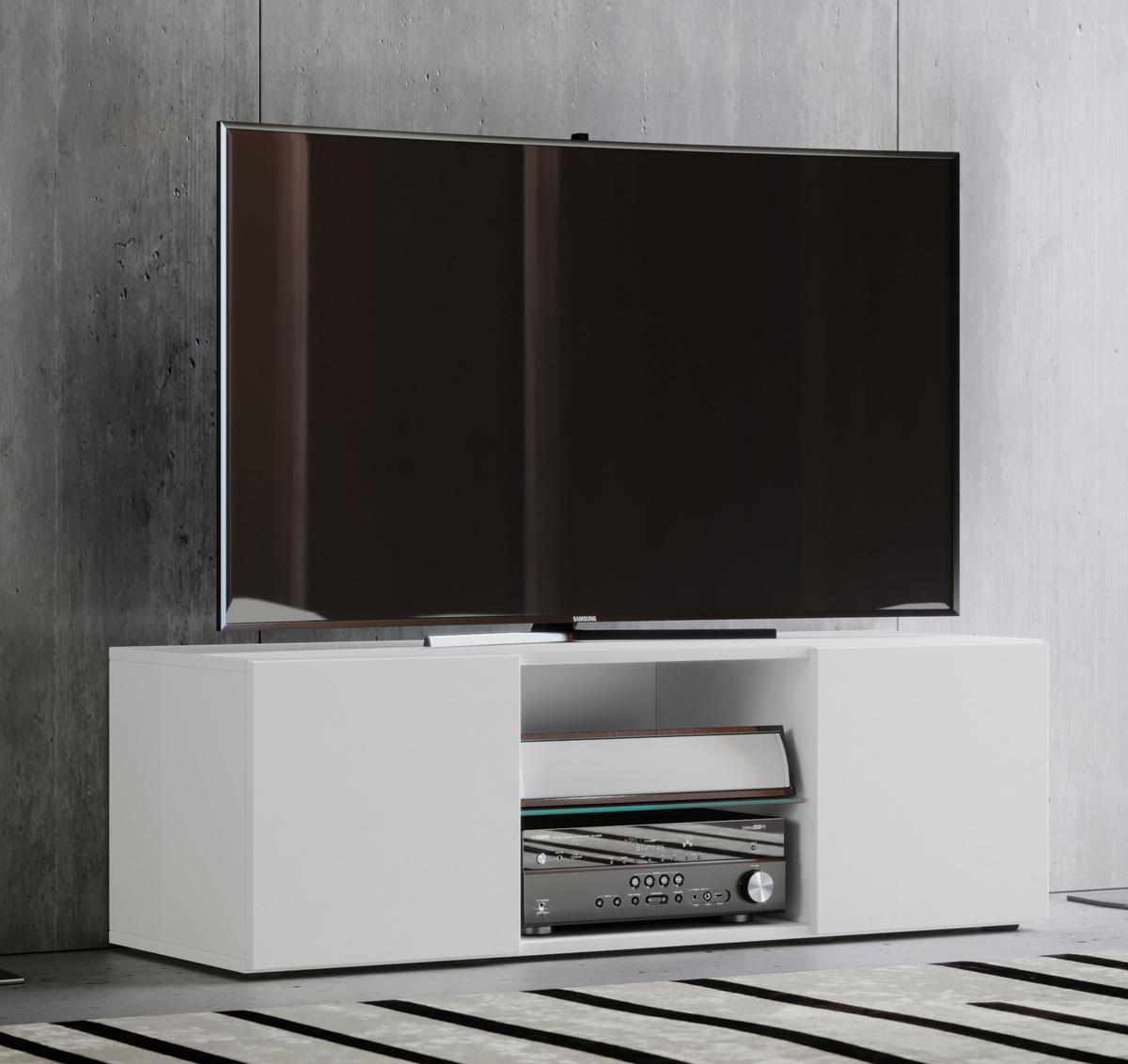 Tv-element Lowina 115, Bela - črna/bela, Konvencionalno, umetna masa/steklo (115/40/36cm) - MID.YOU