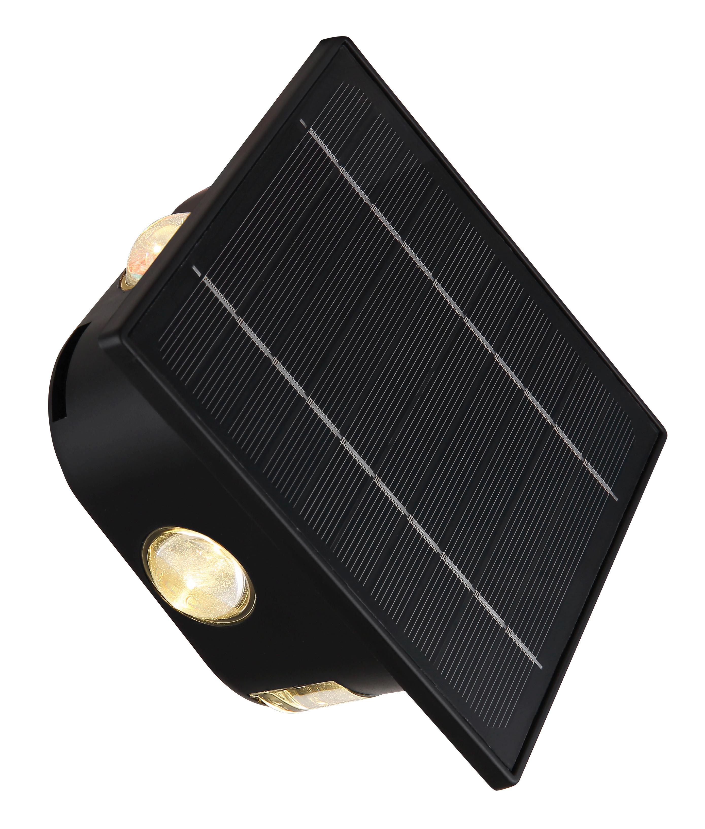 Solarna Svetilka Solar, S Sijalko - črna/prozorno, Design, umetna masa (13,1/7/13,1cm) - Globo