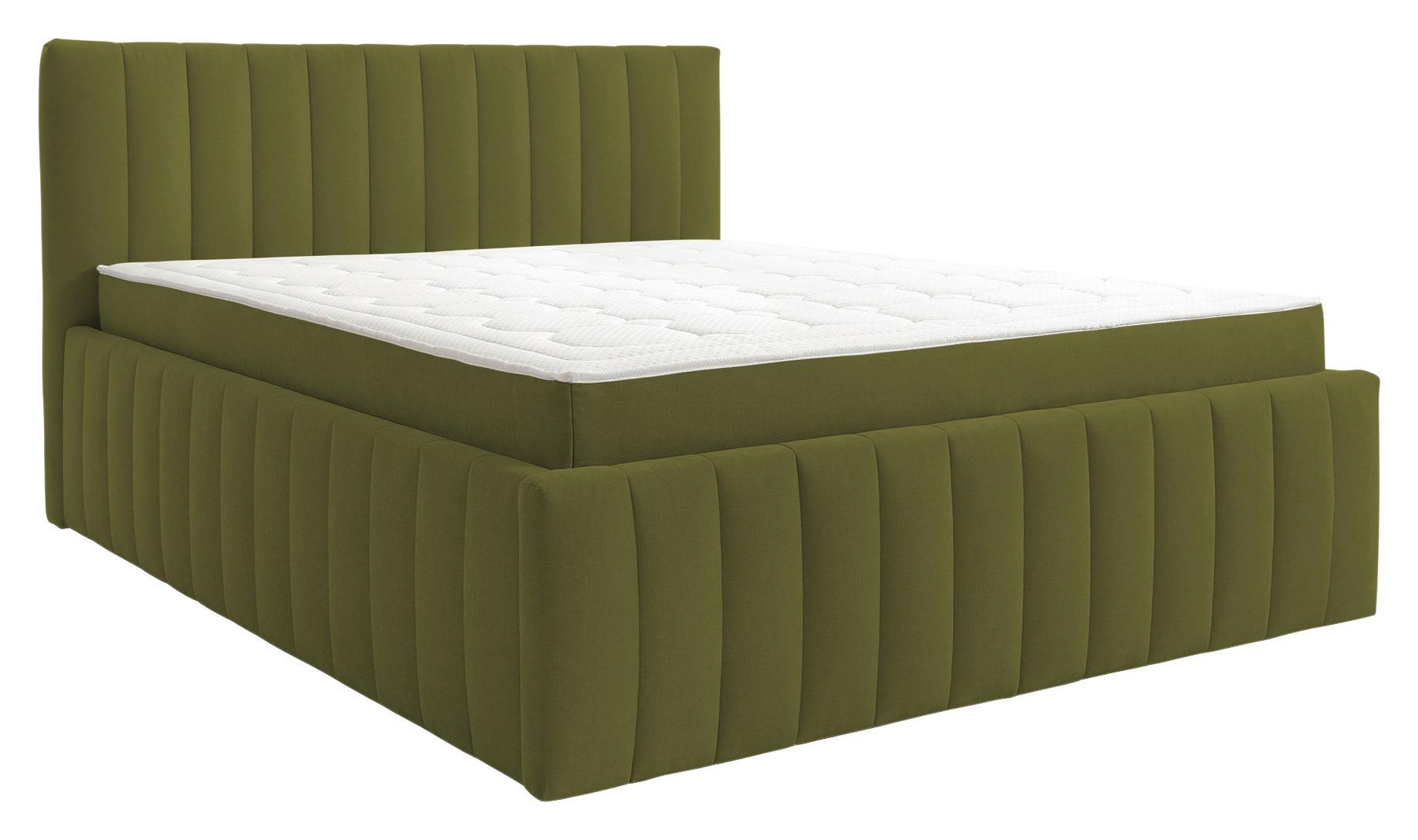 Pat Tapițat Orinoco - verde, Modern, lemn/metal (180/200cm) - Based