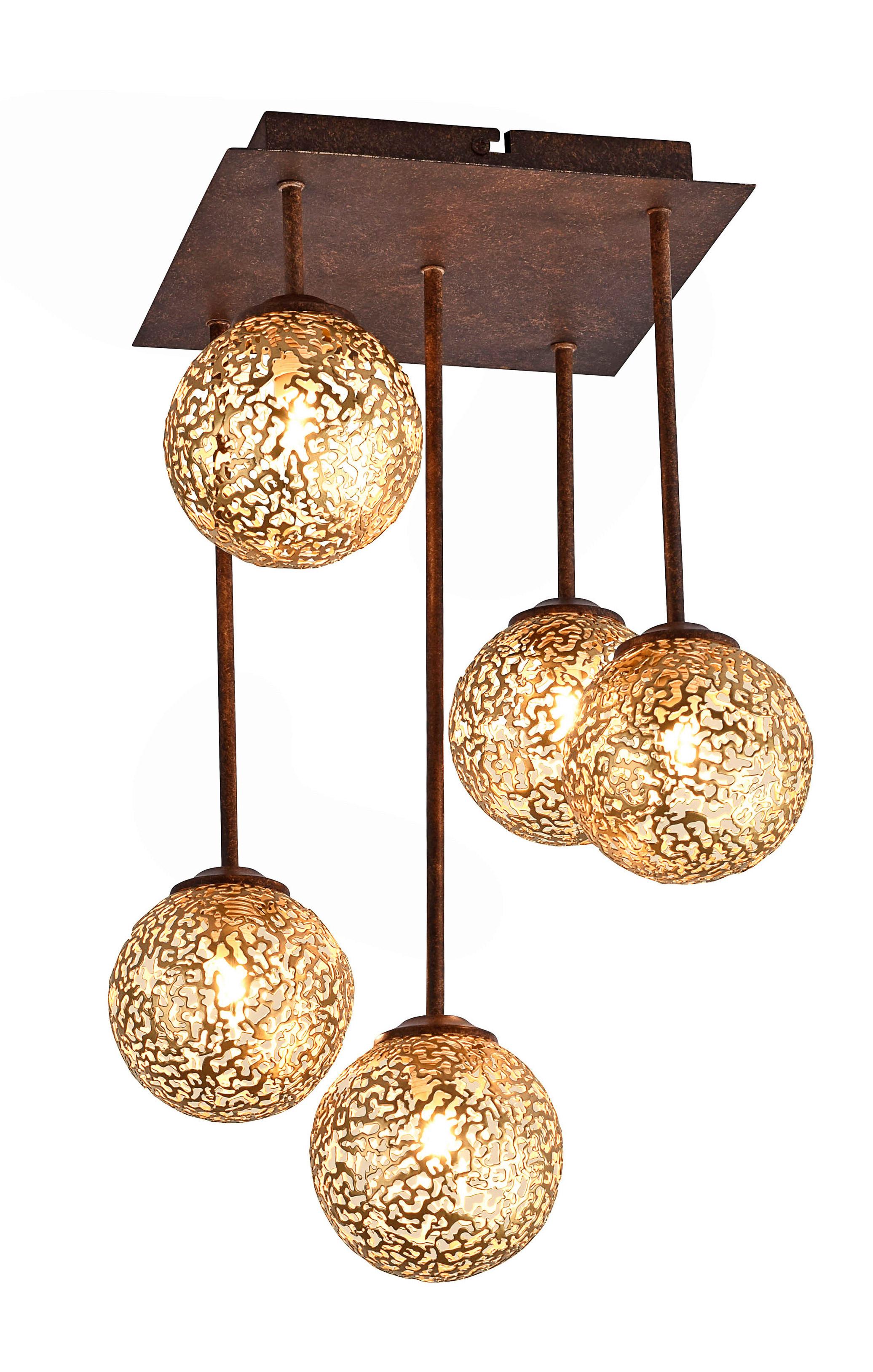 LAMPA SUFITOWA 6234-48 GRETA - kolor rdzawy, Lifestyle, metal (27/27/47cm) - Paul Neuhaus