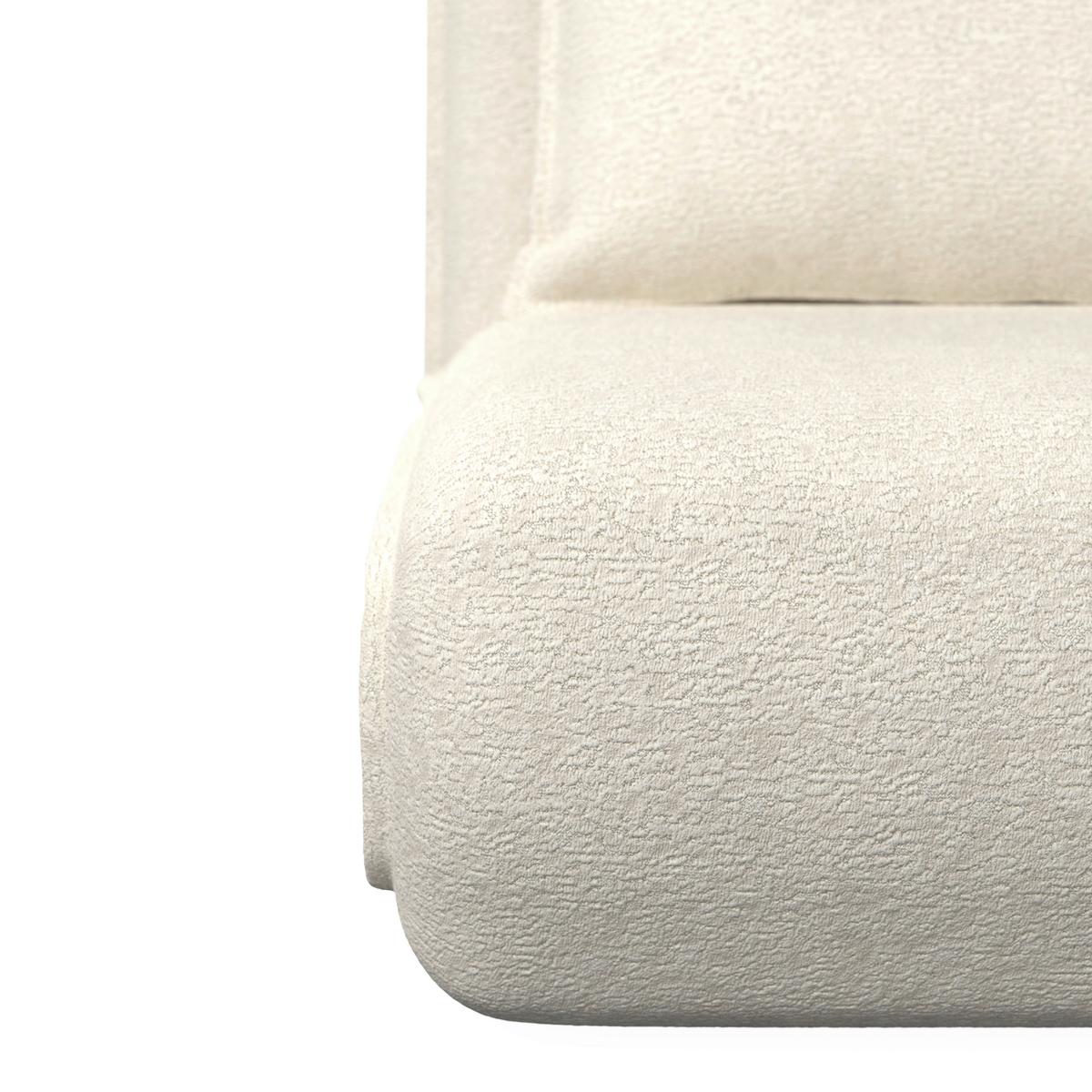 Schlafsofa Macy Bouclé Weiß - Weiß, MODERN, Textil/Metall (140/35/63cm) - Bessagi Home