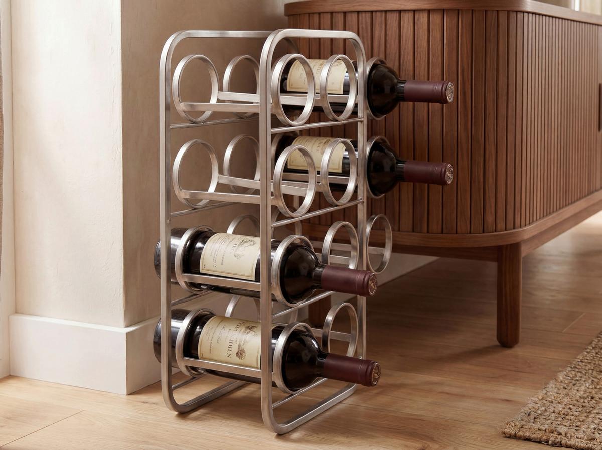 Weinregal Wl7.605 - Silberfarben, Design, Metall (34/47/15cm) - Livetastic
